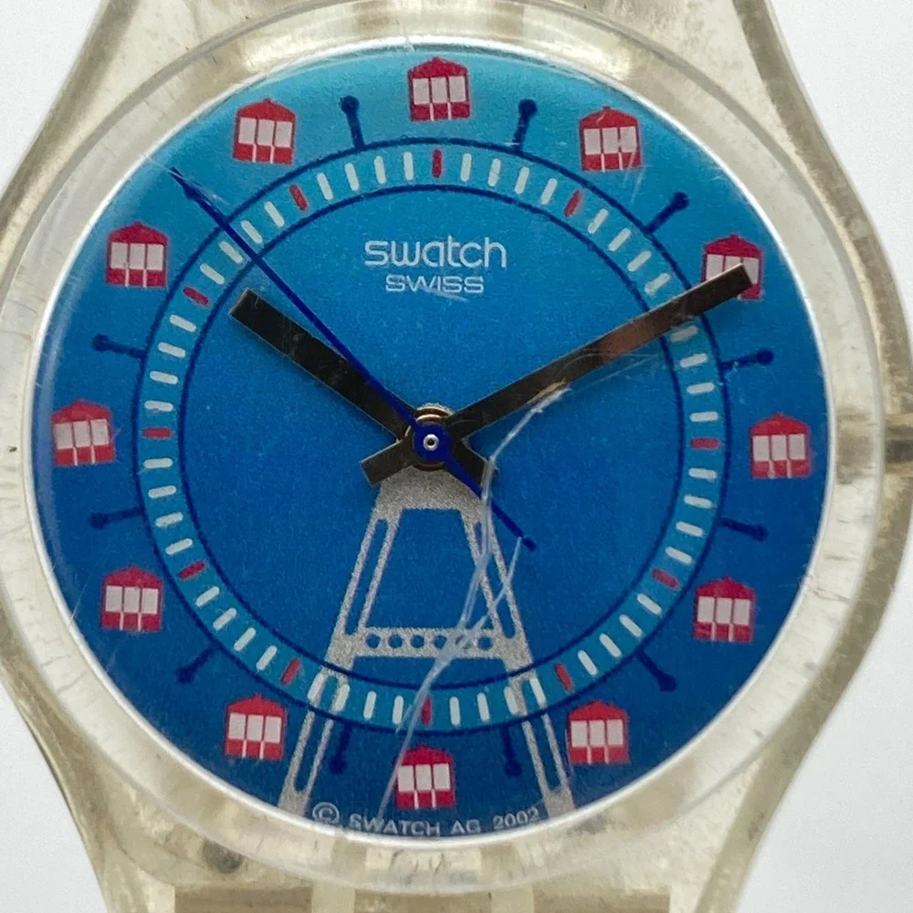 Swatch Time For Vienna Watch 33mm Gent Blue Swiss Made GZ179 New Battery 8.5